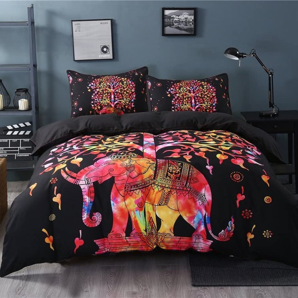 NEW Tree of Life Elephant Boho Style Duvet & Pillowcase SET